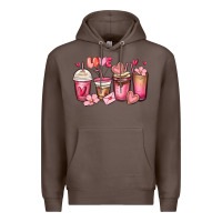 Coffee valentines day coffee cups Premium Hoodie - MaliasSmallBusiness