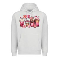 Dove Grey valentines day coffee cups Premium Hoodie - MaliasSmallBusiness