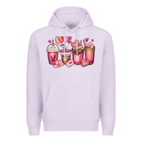 Lilac valentines day coffee cups Premium Hoodie - MaliasSmallBusiness
