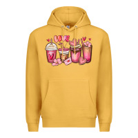 Mustard valentines day coffee cups Premium Hoodie - MaliasSmallBusiness