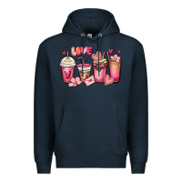 Navy valentines day coffee cups Premium Hoodie - MaliasSmallBusiness