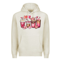 Oatmeal Heather valentines day coffee cups Premium Hoodie - MaliasSmallBusiness
