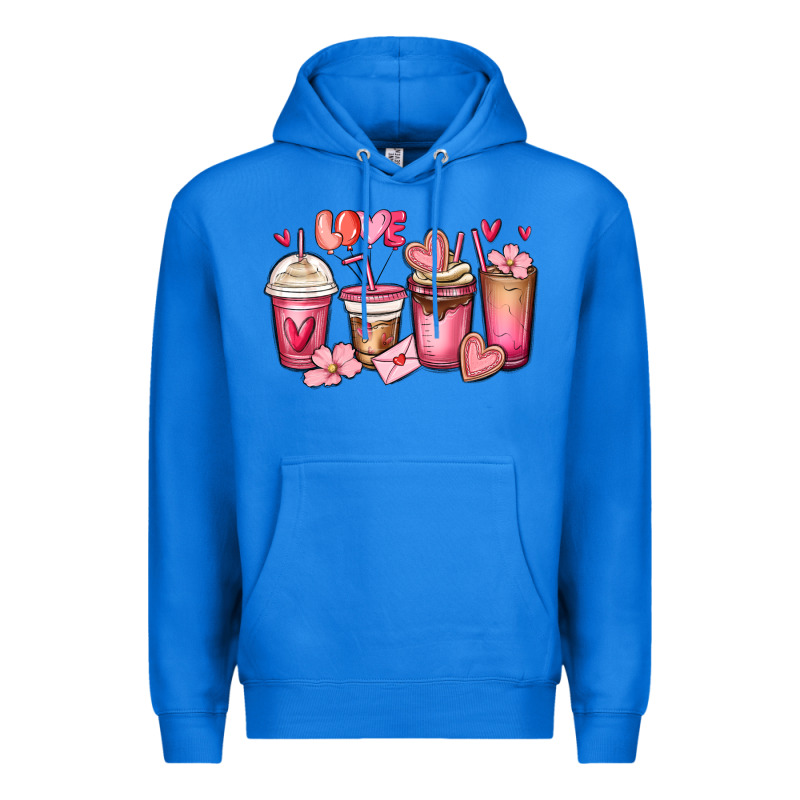 Valentines Day Coffee Cups Premium Hoodie by MaliasSmallBusiness | Teevron