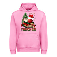 Fuchsia Pink Teacher With Christmas Tree Urban Hoodie - BundleAndBundleShop