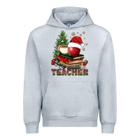 Heather Grey Teacher With Christmas Tree Urban Hoodie - BundleAndBundleShop
