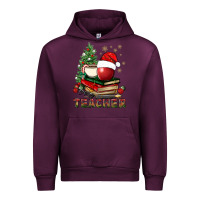 Mauve Wine Teacher With Christmas Tree Urban Hoodie - BundleAndBundleShop