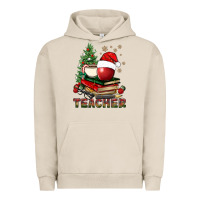 Pigment French Oak Teacher With Christmas Tree Urban Hoodie - BundleAndBundleShop