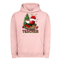 Pigment Salmon Teacher With Christmas Tree Urban Hoodie - BundleAndBundleShop