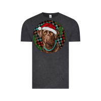 Vintage Black Labrador Retriever Christmas Vintage Tee - RanaPortraitStore