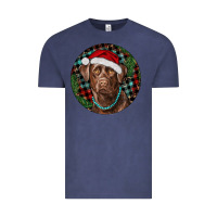 Vintage Denim Labrador Retriever Christmas Vintage Tee - RanaPortraitStore