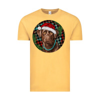 Vintage Mustard Labrador Retriever Christmas Vintage Tee - RanaPortraitStore