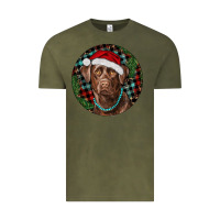 Vintage Olive Labrador Retriever Christmas Vintage Tee - RanaPortraitStore
