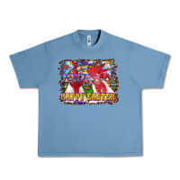 Pebble Blue Happy Easter Roosters Urban Heavy Tee - RanaPortraitStore