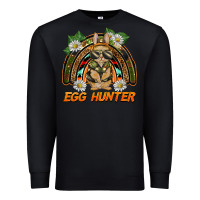 Black easter egg hunter  rabbit rainbow Premium Sweatshirt - BarkalooDesign