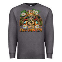 Charcoal Heather easter egg hunter  rabbit rainbow Premium Sweatshirt - BarkalooDesign