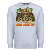 Heather Grey easter egg hunter  rabbit rainbow Premium Sweatshirt - BarkalooDesign