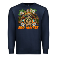 Navy easter egg hunter  rabbit rainbow Premium Sweatshirt - BarkalooDesign