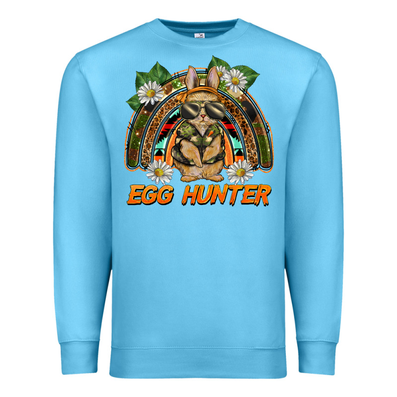 Easter Egg Hunter  Rabbit Rainbow Premium Sweatshirt by BarkalooDesign | Teevron