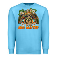 Ocean Blue easter egg hunter  rabbit rainbow Premium Sweatshirt - BarkalooDesign