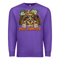 Purple easter egg hunter  rabbit rainbow Premium Sweatshirt - BarkalooDesign