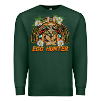 Sports Green easter egg hunter  rabbit rainbow Premium Sweatshirt - BarkalooDesign