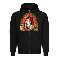Black Christmas Unicorn Rainbow Zipper Hoodie - FaDigitalArtStudio