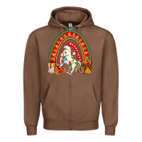 Chestnut Christmas Unicorn Rainbow Zipper Hoodie - FaDigitalArtStudio