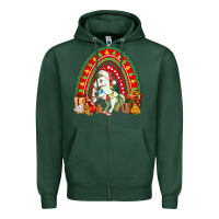 Sports Green Christmas Unicorn Rainbow Zipper Hoodie - FaDigitalArtStudio