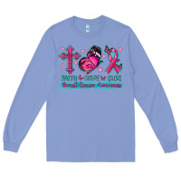 Colony Blue Faith Hope Cure Breast Cancer Awareness Long Sleeve Tee - texasbilliewilder