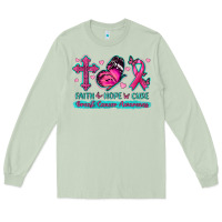 Matcha Faith Hope Cure Breast Cancer Awareness Long Sleeve Tee - texasbilliewilder