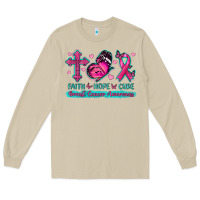 Mushroom Faith Hope Cure Breast Cancer Awareness Long Sleeve Tee - texasbilliewilder