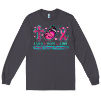 Smoke Faith Hope Cure Breast Cancer Awareness Long Sleeve Tee - texasbilliewilder