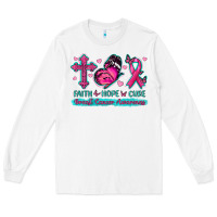 White Faith Hope Cure Breast Cancer Awareness Long Sleeve Tee - texasbilliewilder