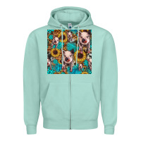 Seafoam cute pig with patches seamless pattern Zipper Hoodie - HRA Design Shop