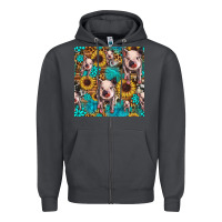 Smoke cute pig with patches seamless pattern Zipper Hoodie - HRA Design Shop