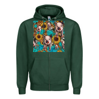 Sports Green cute pig with patches seamless pattern Zipper Hoodie - HRA Design Shop