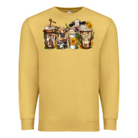 Antique Gold cows coffee cups Premium Sweatshirt - Jasminsmagicworld