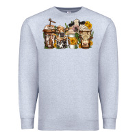 Heather Grey cows coffee cups Premium Sweatshirt - Jasminsmagicworld