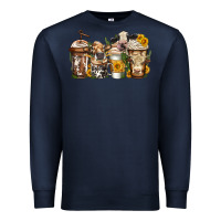 Navy cows coffee cups Premium Sweatshirt - Jasminsmagicworld