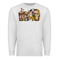 Oatmeal Heather cows coffee cups Premium Sweatshirt - Jasminsmagicworld