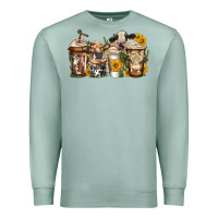 Seafoam cows coffee cups Premium Sweatshirt - Jasminsmagicworld
