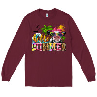 Burgundy hello summer cow Long Sleeve Tee - Zillion Design Studio