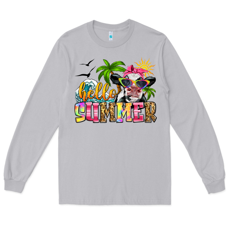 Hello Summer Cow Long Sleeve Tee by Zillion Design Studio | Teevron