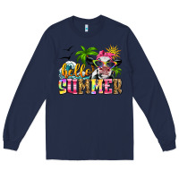 Navy hello summer cow Long Sleeve Tee - Zillion Design Studio