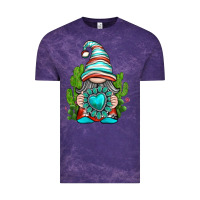 Cloud Purple western gnome with turquoise gemstone Vintage Tee - texasbilliewilder