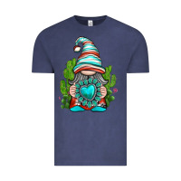 Vintage Denim western gnome with turquoise gemstone Vintage Tee - texasbilliewilder