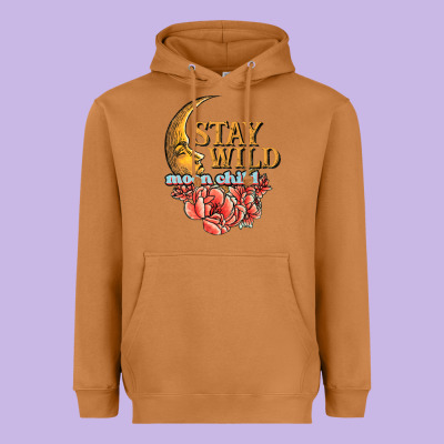 Stay Wild Moon Child Heavyweight Hoodie Designed By Jahusdesignshop