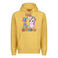 Antique Gold my 1 st birthday with little cute unicorn Premium Hoodie - NancyCooperArtShop