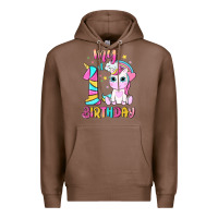 Chestnut my 1 st birthday with little cute unicorn Premium Hoodie - NancyCooperArtShop