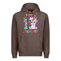Coffee my 1 st birthday with little cute unicorn Premium Hoodie - NancyCooperArtShop